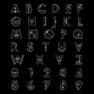 alphabetic fonts and numbers N18