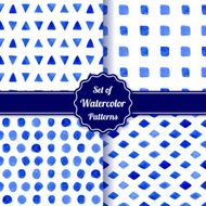 Set of four watercolor simple patterns N2
