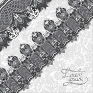 grey ornamental background with flower ribbon stripe pattern N3