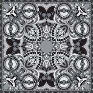 grey ornamental floral paisley bandanna N10
