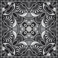 grey ornamental floral paisley bandanna N12