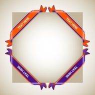 Dual Orange and Purple Corner Ribbons