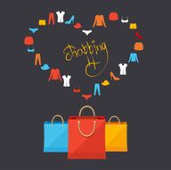 Vector shoppinng concept card