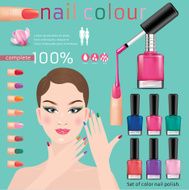 woman with of color nail polish N2