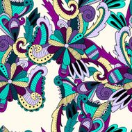 Seamless pattern background with abstract ornaments Hand draw illustration N6