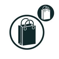 Shopping bag vector simple single color icon isolated on white N6