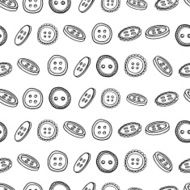 Seamless horizontal monochrome pattern with a of buttons