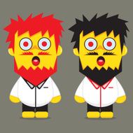 Men with mustaches cartoon