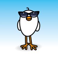 Smiling White Chick Wearing Ladies Black Sunglasses