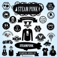 Steampunk elements Vector icons