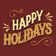 Happy holidays hand-lettered headline