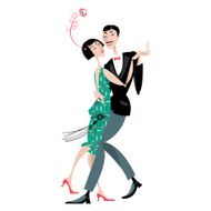 Dancing couple Art deco Retro N2