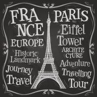 Paris vector logo design template France or Eiffel tower icon