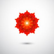 abstract red floral icon for design
