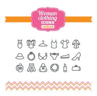 Set of hand drawn woman clothing icons