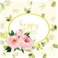 Watercolor greeting card flowers N91