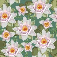 Seamless vintage flower print pattern background Lotus