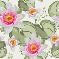 Seamless vintage flower print pattern background Lotus N2