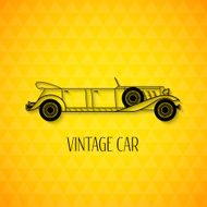 Retro limousine cabriolet car vintage outline style N2