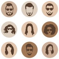 Vector Set of Hairstyles Icons N12