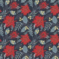 leaves and flowers on a dark background