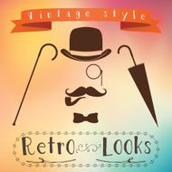 Retro gentleman elements set