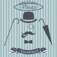 Retro gentleman elements set N2