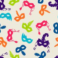 Celebration festive seamless pattern with carnival masks N3