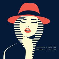 stylized sexy woman with hut N2