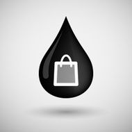 Oil drop icon with a shopping bag