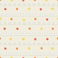 Seamless pattern with flowers and laces