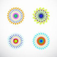 set of abstract colorful floral icon for design