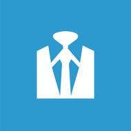 business wear icon white on the blue background