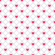 Heart shape vector seamless pattern Pink color N3