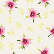 Spring flowers seamless pattern Watercolor N5