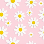 Flora Daisy Seamless Pattern Design Vector Illustartion N8