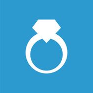 jewelery ring icon white on the blue background
