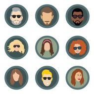 Vector Set of Hairstyles Icons N13