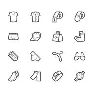 men waer vector icon set on white background