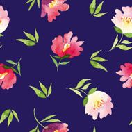 Seamless pattern watercolor flowers N15