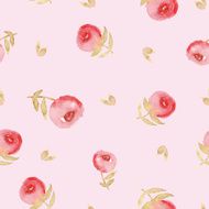 Seamless pattern watercolor flowers N16