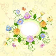 Spring illustration with beautiful flowers N2