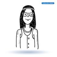 hipster style hand drawn illustration N21