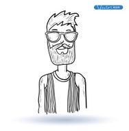 hipster style hand drawn illustration N22