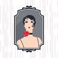 Retro background with beautiful girl of 1920s style N2