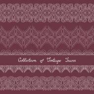 Vector Set of Vintage Template with Ornate Laces N2