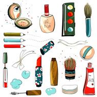 Makeup Set Colorful Drawing