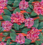 seamless exotic floral pattern pink camellias and tropical leav
