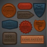 Leather labels set