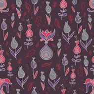 Secret Garden with Magic Flowers in Violet